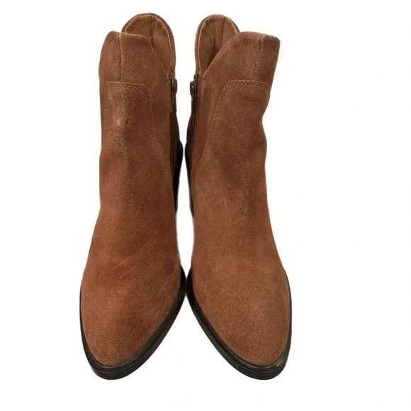 New Seychelles Pretty Little Bird Suede Cognac Brown Boots Fashion Booties Sz 8 - Picture 5 of 16